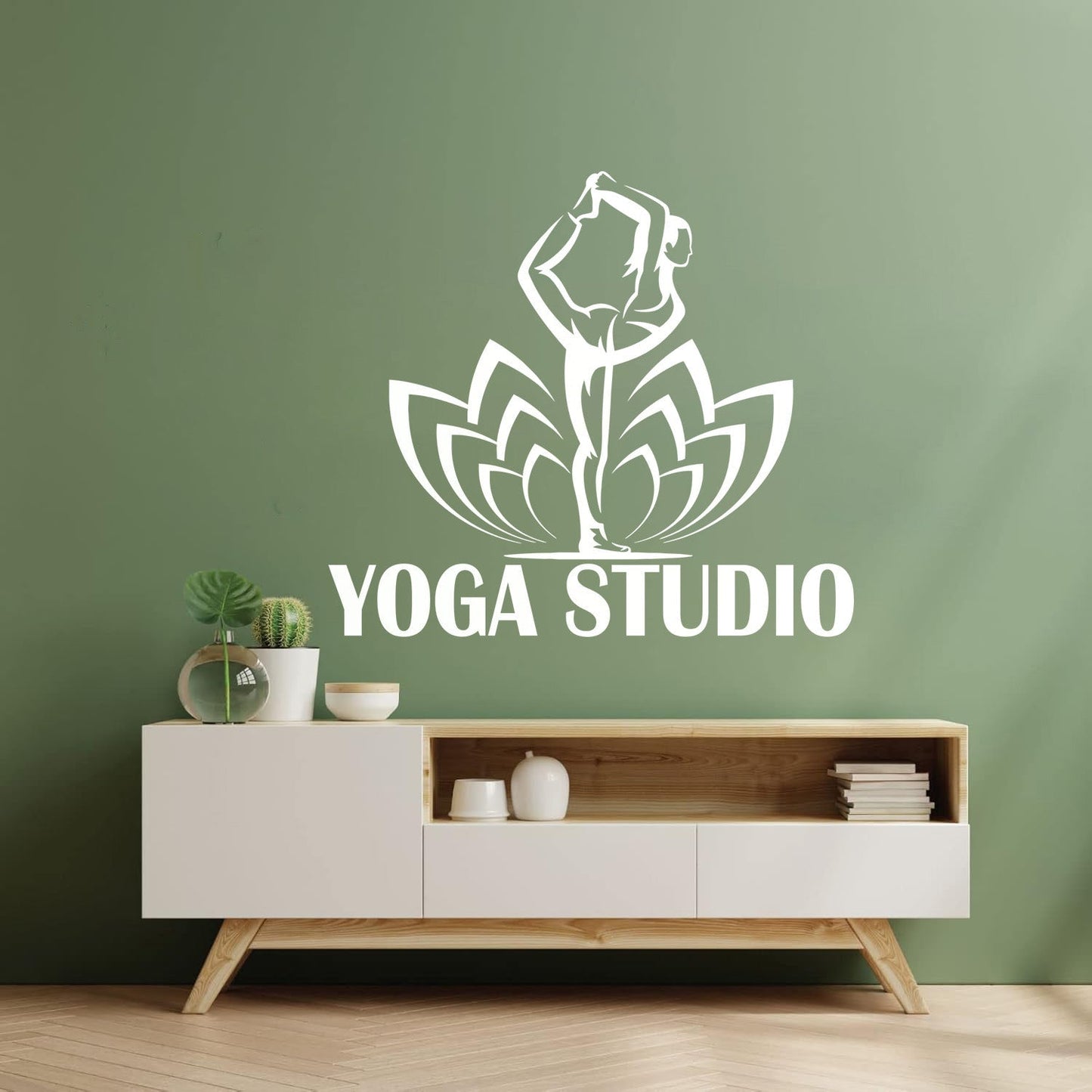 Yoga Studio Logo Pose Lotus Flower Wall Decals Car Body Decoration