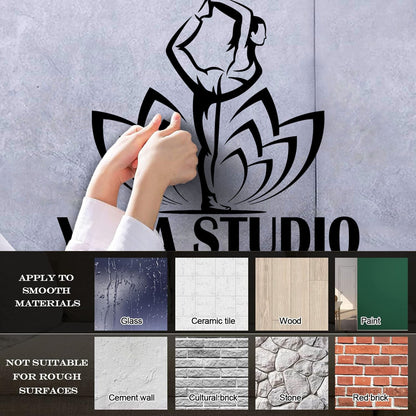 Yoga Studio Logo Pose Lotus Flower Wall Decals Car Body Decoration