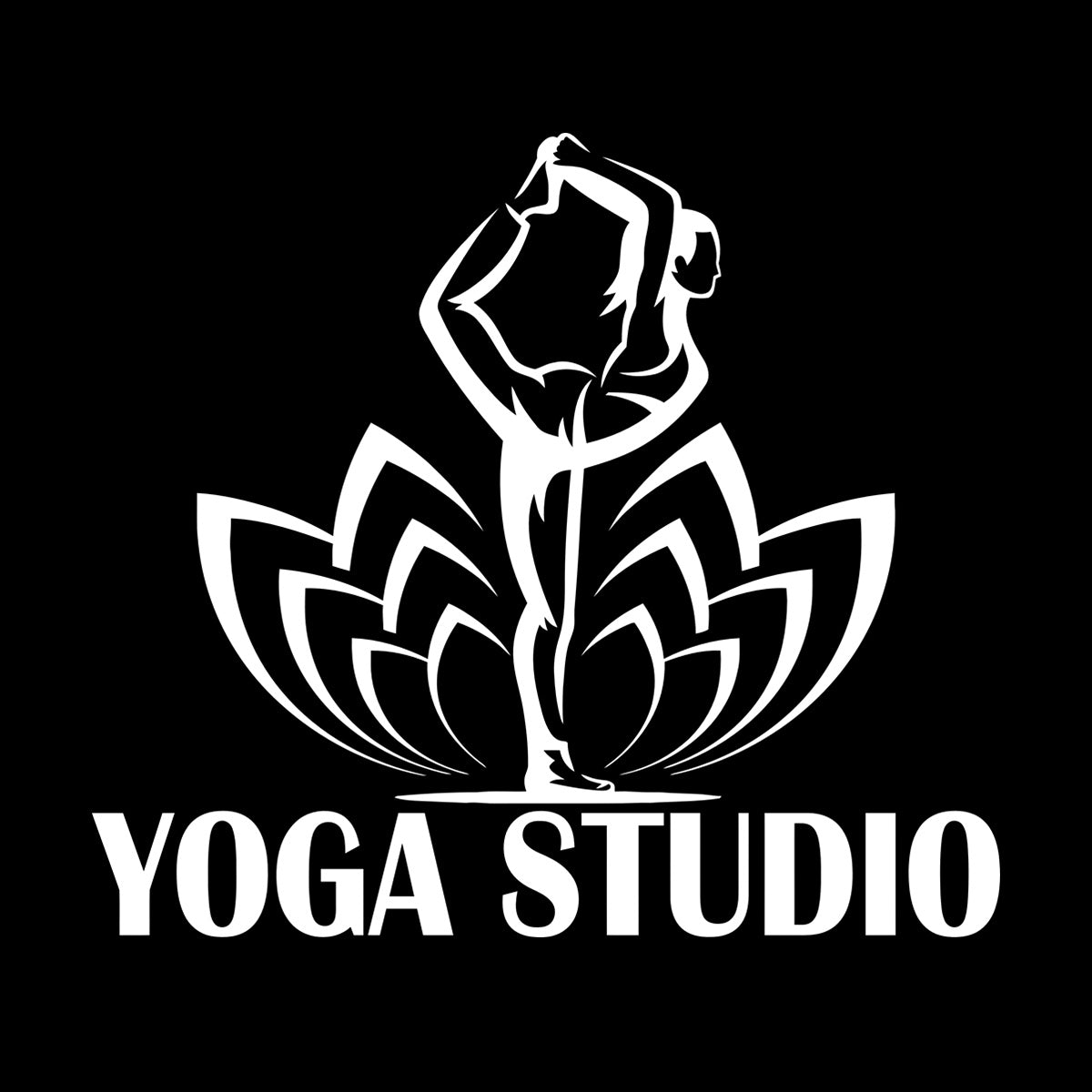 Yoga Studio Logo Pose Lotus Flower Wall Decals Car Body Decoration