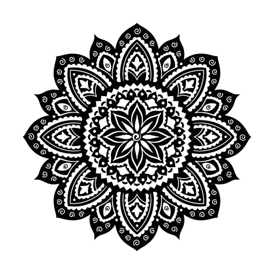 Vinyl Wall Decals Yoga Studio Mandala Lotus Flower Home Window Decals