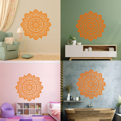 Vinyl Wall Decals Yoga Studio Mandala Lotus Flower Home Window Decals