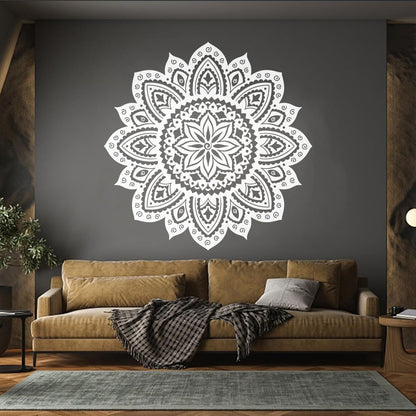 Vinyl Wall Decals Yoga Studio Mandala Lotus Flower Home Window Decals