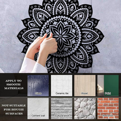 Vinyl Wall Decals Yoga Studio Mandala Lotus Flower Home Window Decals