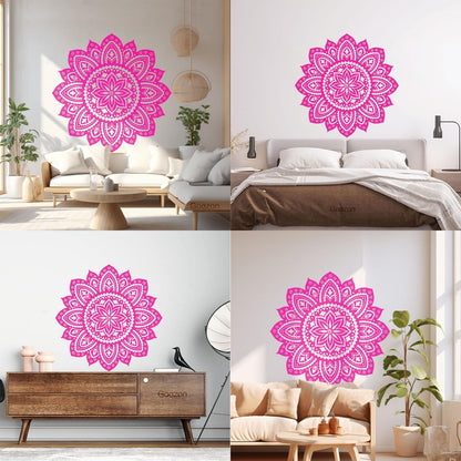 Vinyl Wall Decals Yoga Studio Mandala Lotus Flower Home Window Decals