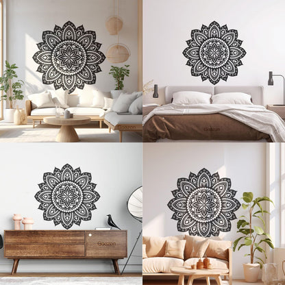 Vinyl Wall Decals Yoga Studio Mandala Lotus Flower Home Window Decals