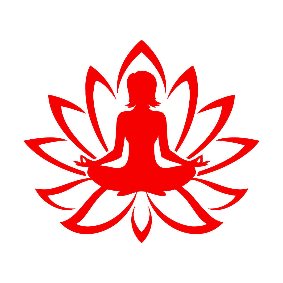 Engraving Decals Yoga Studio Meditation Lotus Woman Flower Glass Stickers