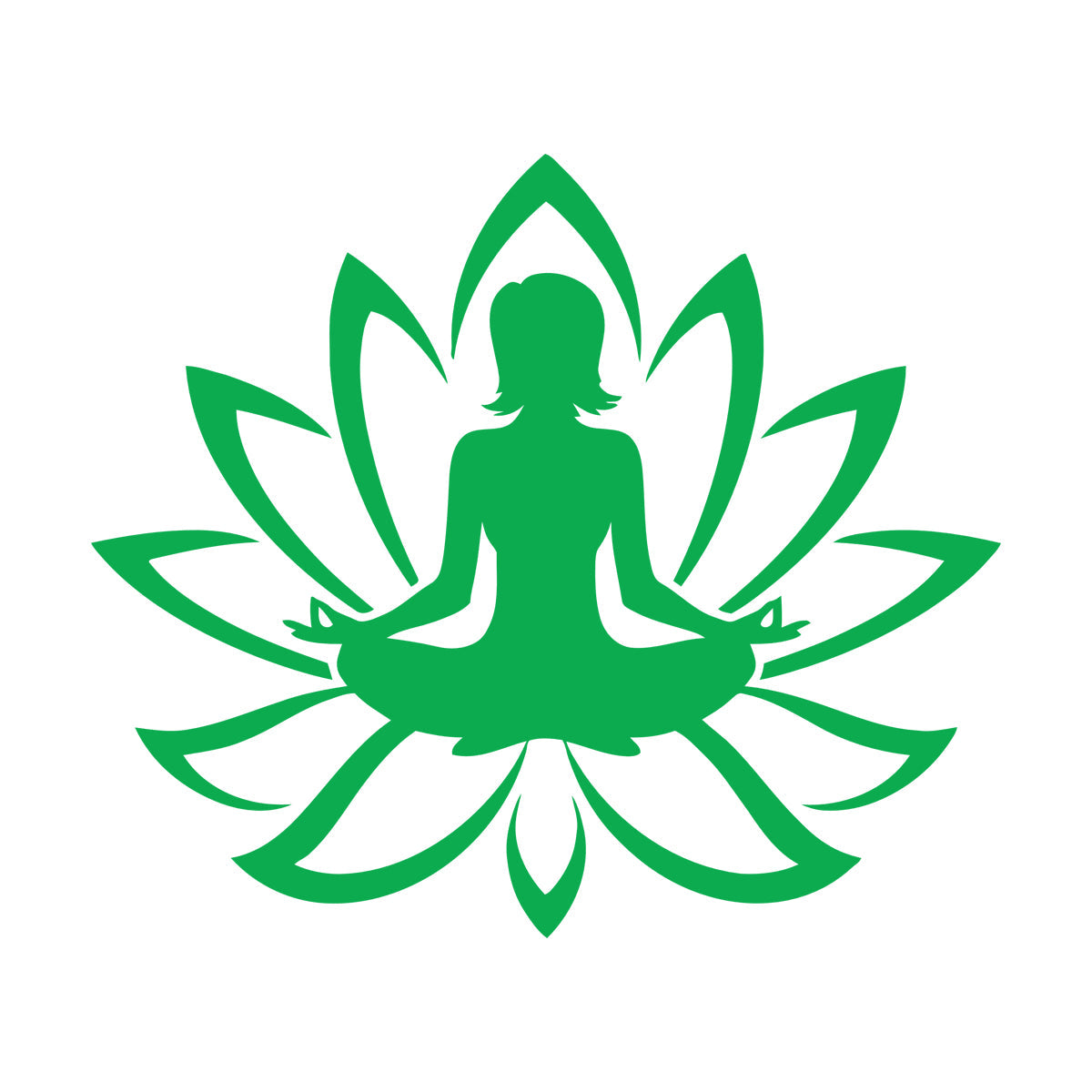 Engraving Decals Yoga Studio Meditation Lotus Woman Flower Glass Stickers