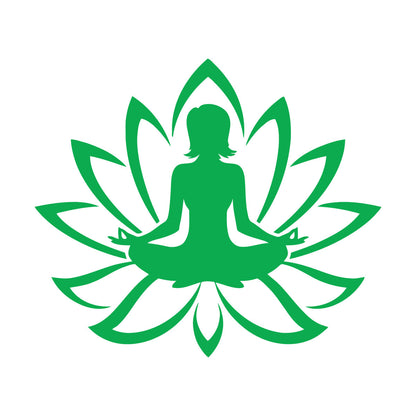 Engraving Decals Yoga Studio Meditation Lotus Woman Flower Glass Stickers