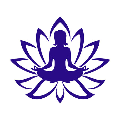Engraving Decals Yoga Studio Meditation Lotus Woman Flower Glass Stickers
