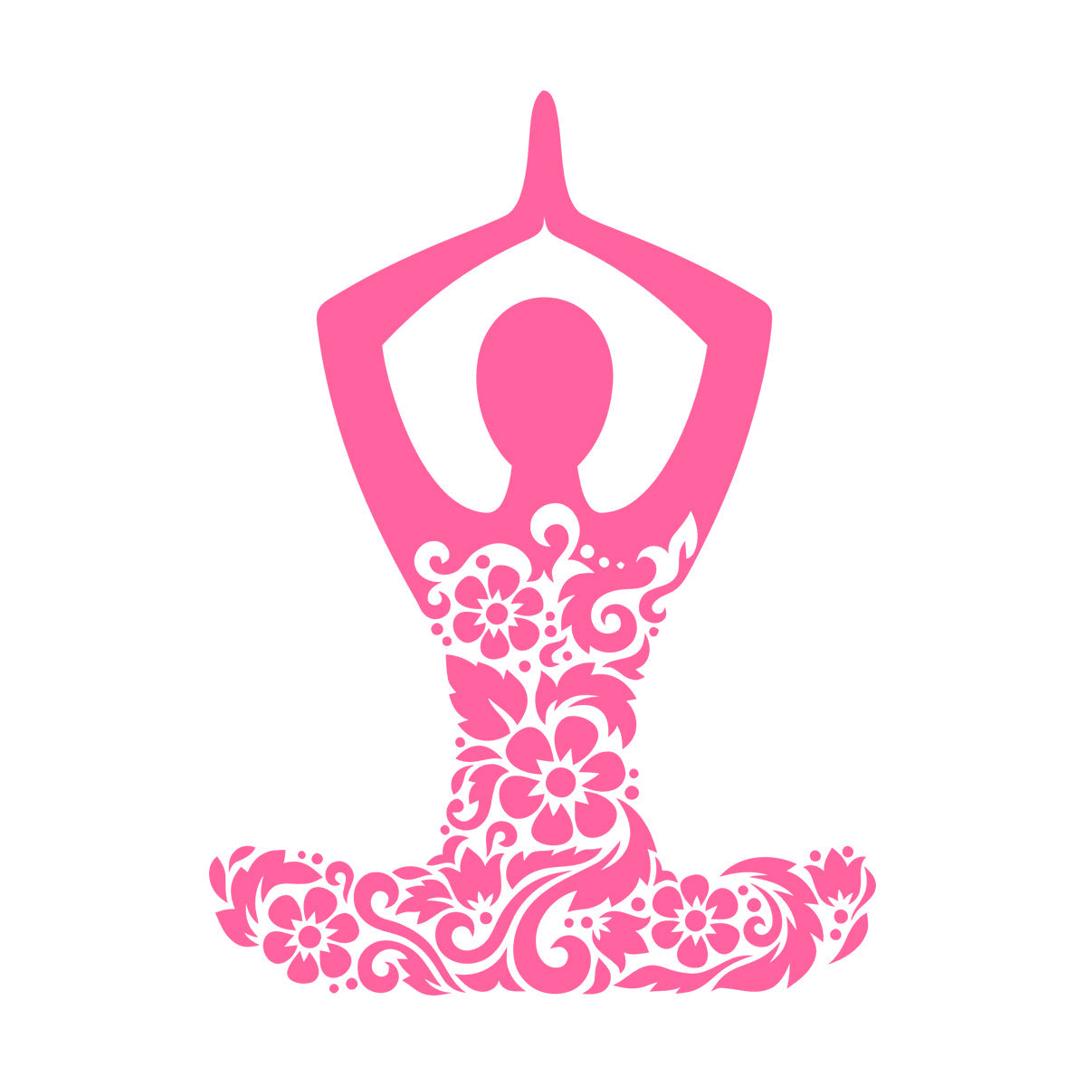 Mural And Wall Vinyl Decal Yoga Studio Meditation Om Lotus Pose Flowers Store Decoration
