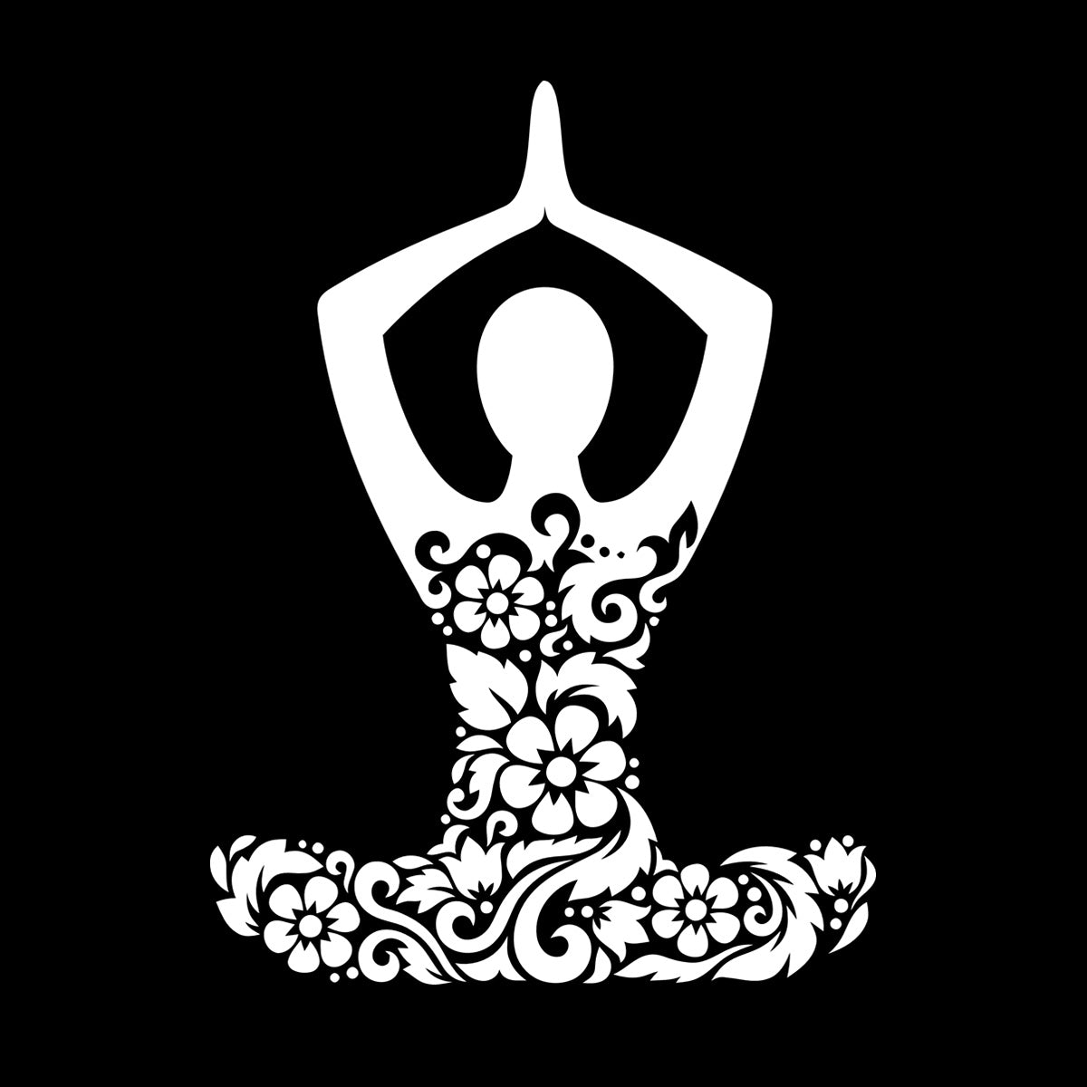 Mural And Wall Vinyl Decal Yoga Studio Meditation Om Lotus Pose Flowers Store Decoration