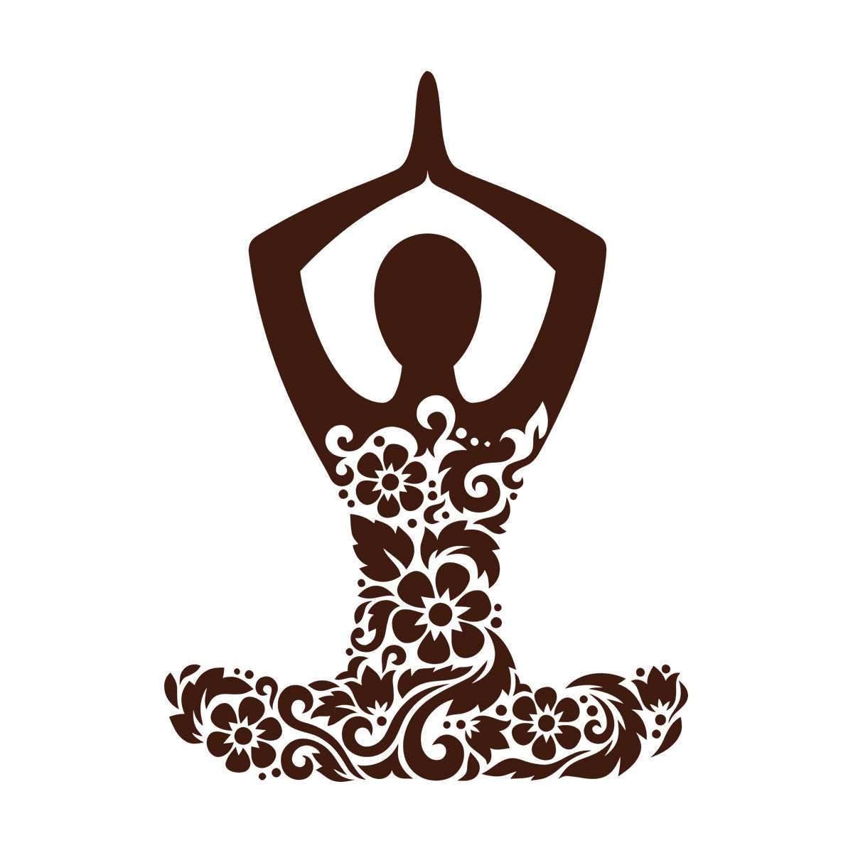 Mural And Wall Vinyl Decal Yoga Studio Meditation Om Lotus Pose Flowers Store Decoration
