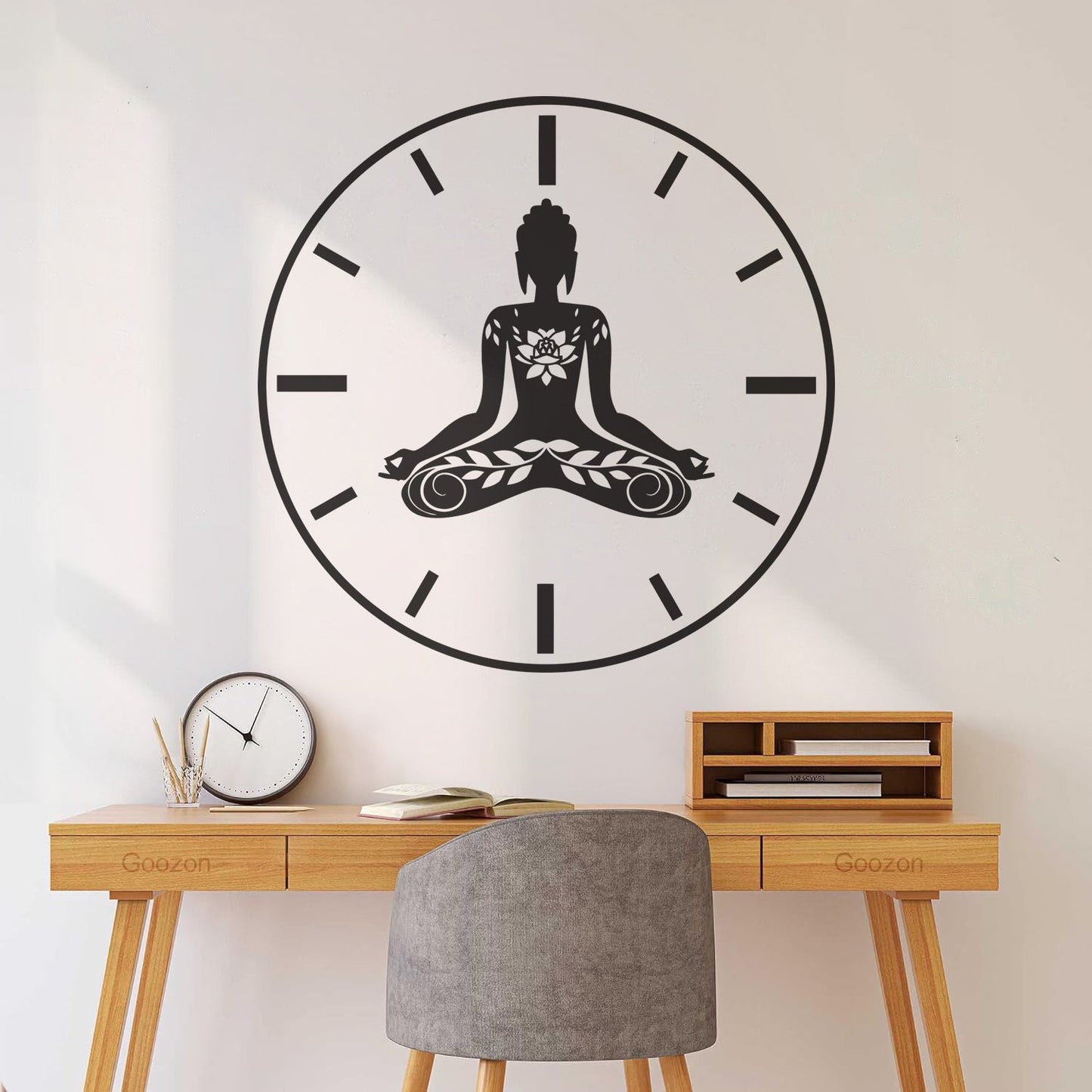 Wall Stickers Paster Paper Yoga Time Lotus Meditation Pose Zen Flowers Tattoo Culture