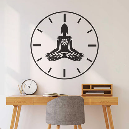 Wall Stickers Paster Paper Yoga Time Lotus Meditation Pose Zen Flowers Tattoo Culture