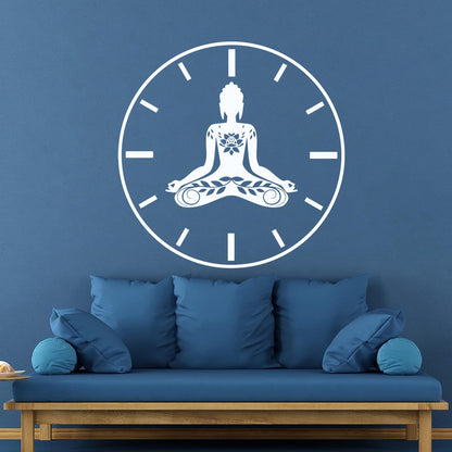 Wall Stickers Paster Paper Yoga Time Lotus Meditation Pose Zen Flowers Tattoo Culture