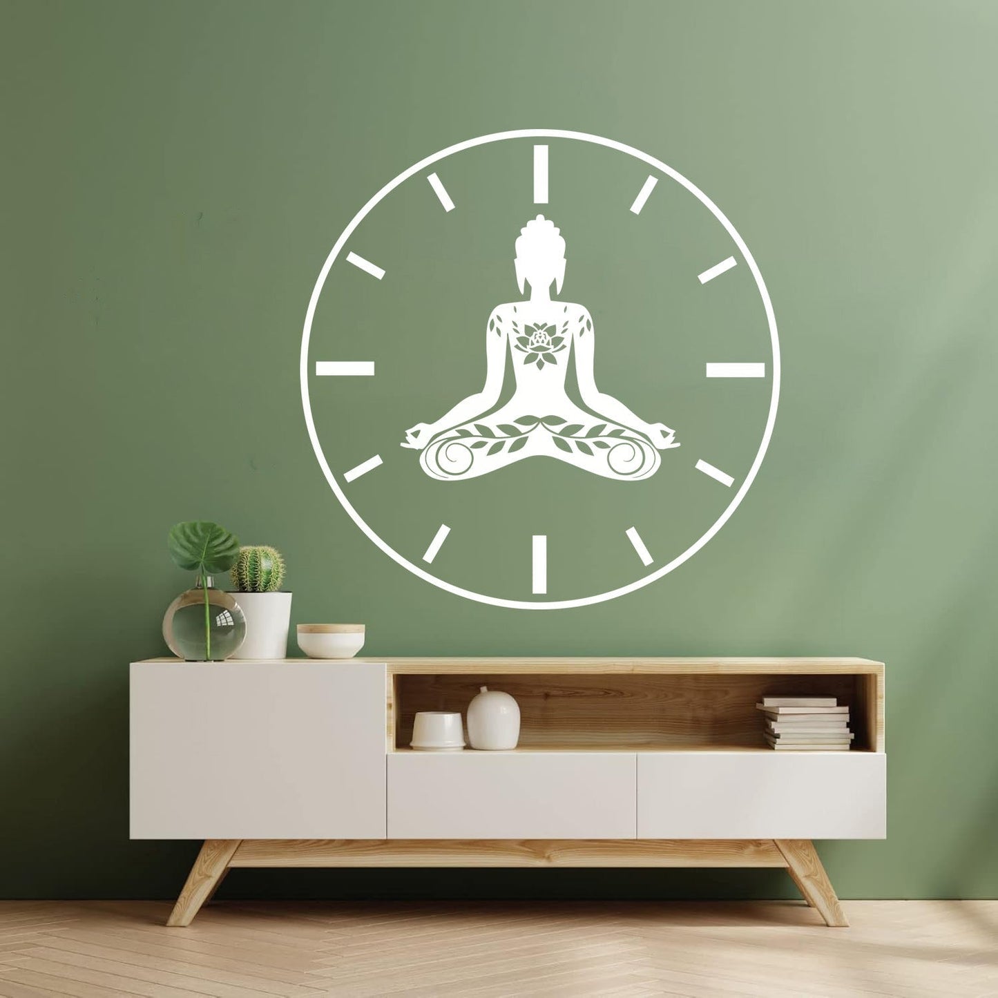Wall Stickers Paster Paper Yoga Time Lotus Meditation Pose Zen Flowers Tattoo Culture