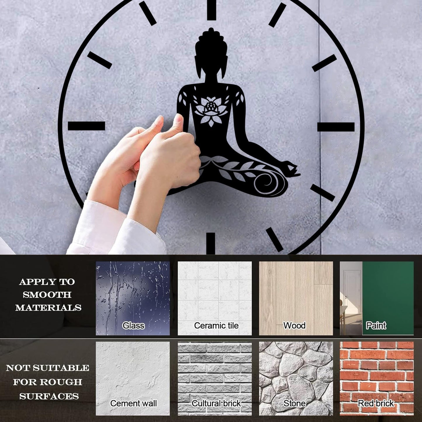 Wall Stickers Paster Paper Yoga Time Lotus Meditation Pose Zen Flowers Tattoo Culture
