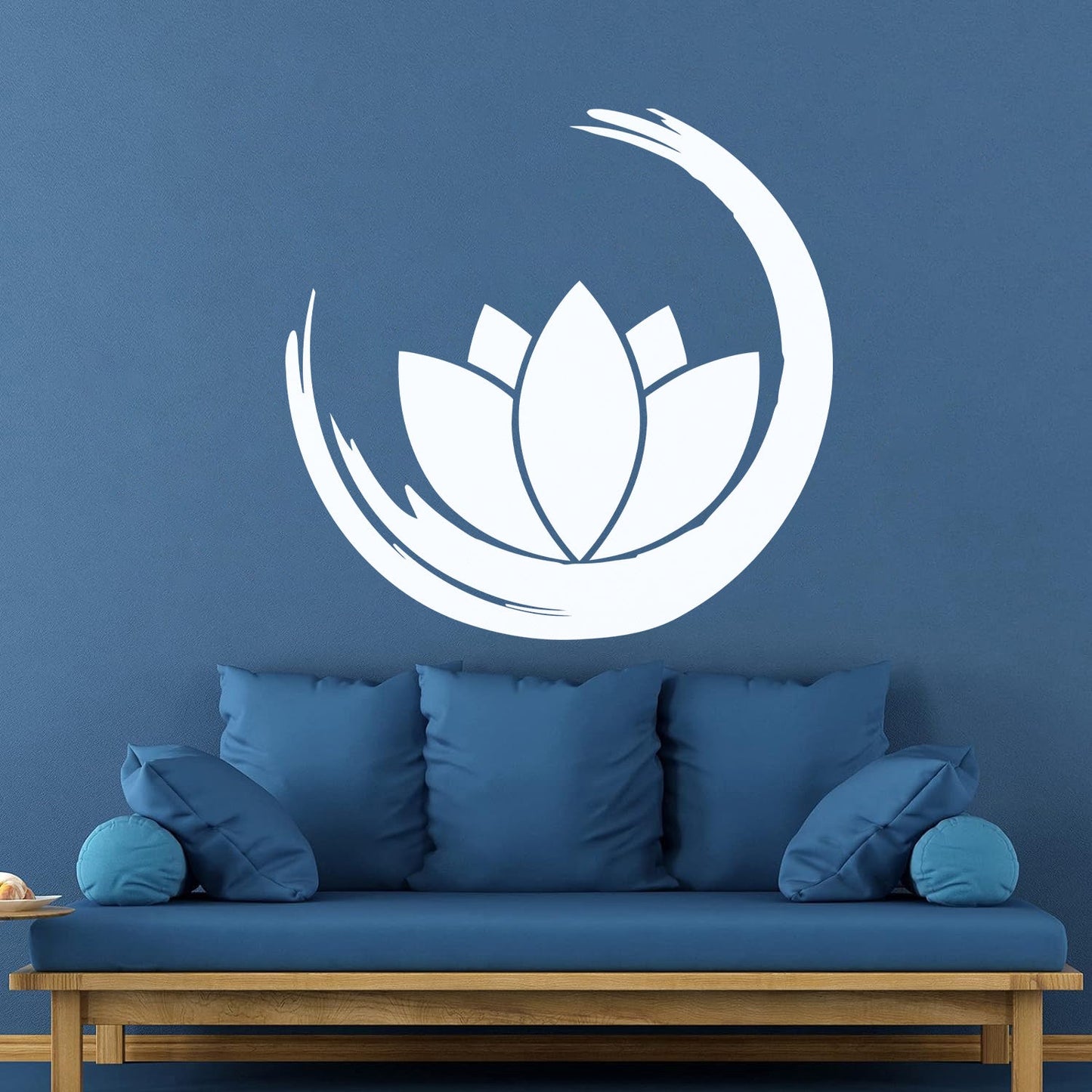 Wall Vinyl Sticker Decor Zen Enso Om Lotus Flower Bud Symbol Yoga Room Removable Without Leaving Glue