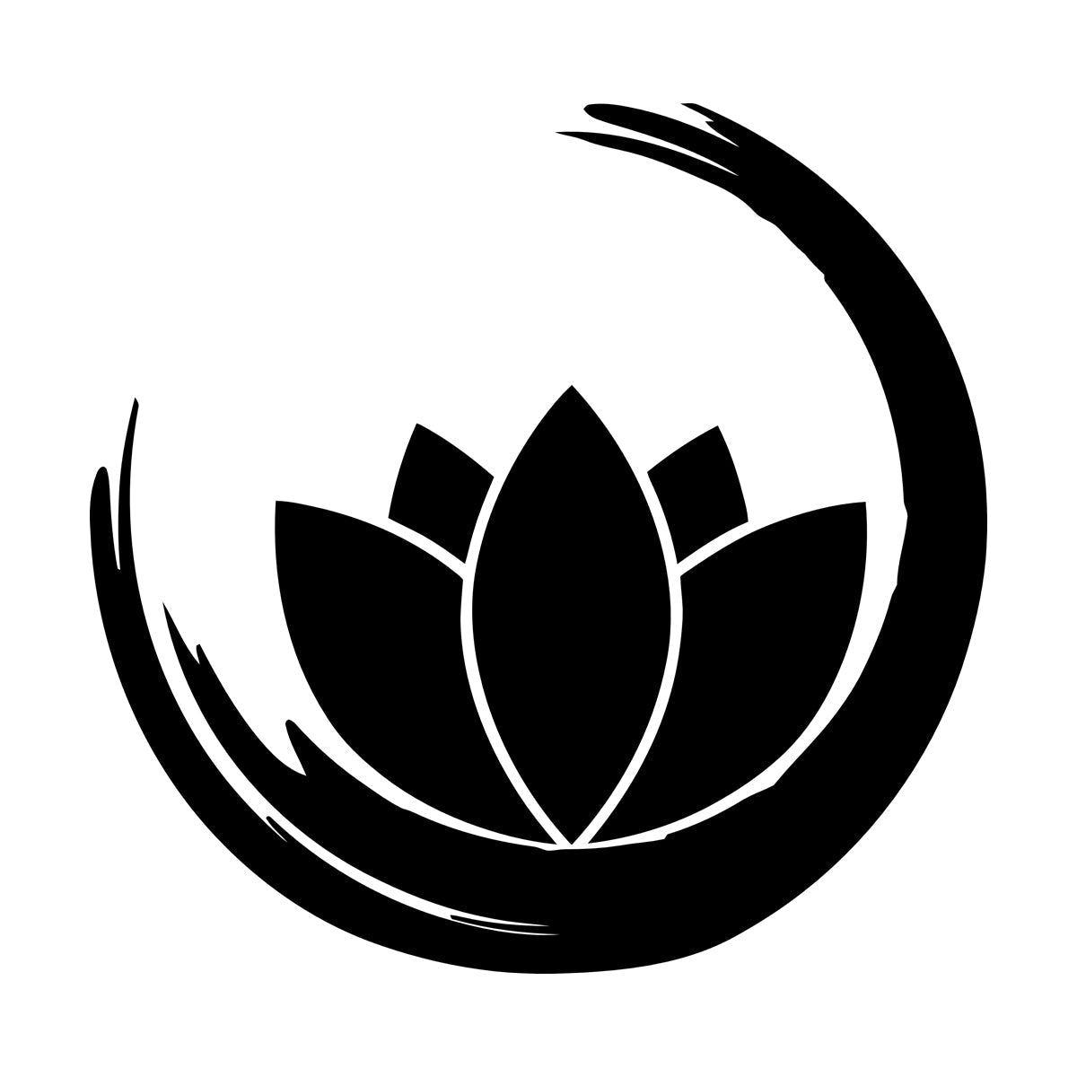 Wall Vinyl Sticker Decor Zen Enso Om Lotus Flower Bud Symbol Yoga Room Removable Without Leaving Glue
