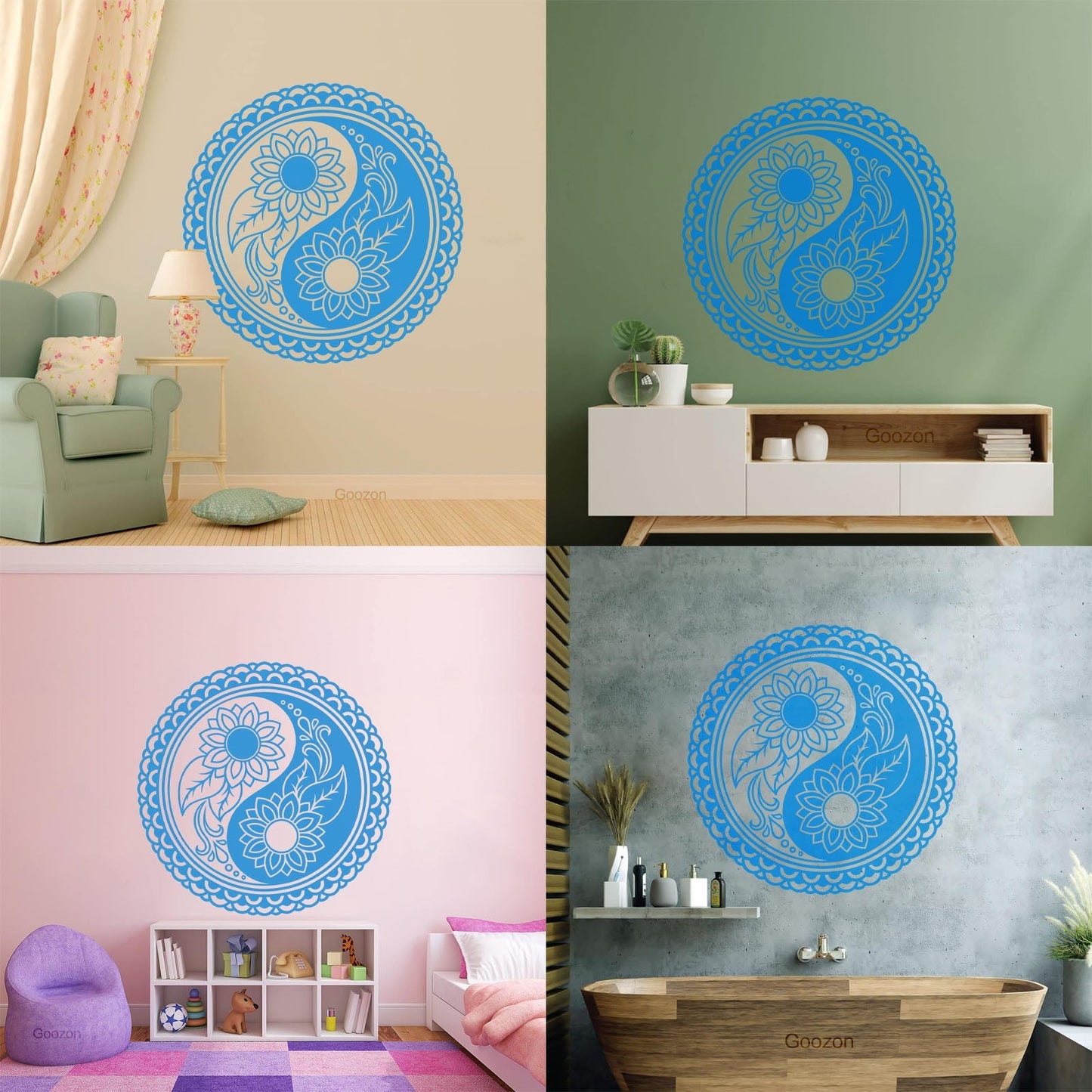 Zen Mandala Flower Buddhism Ation Fine Carving Stickers Self Adhesive