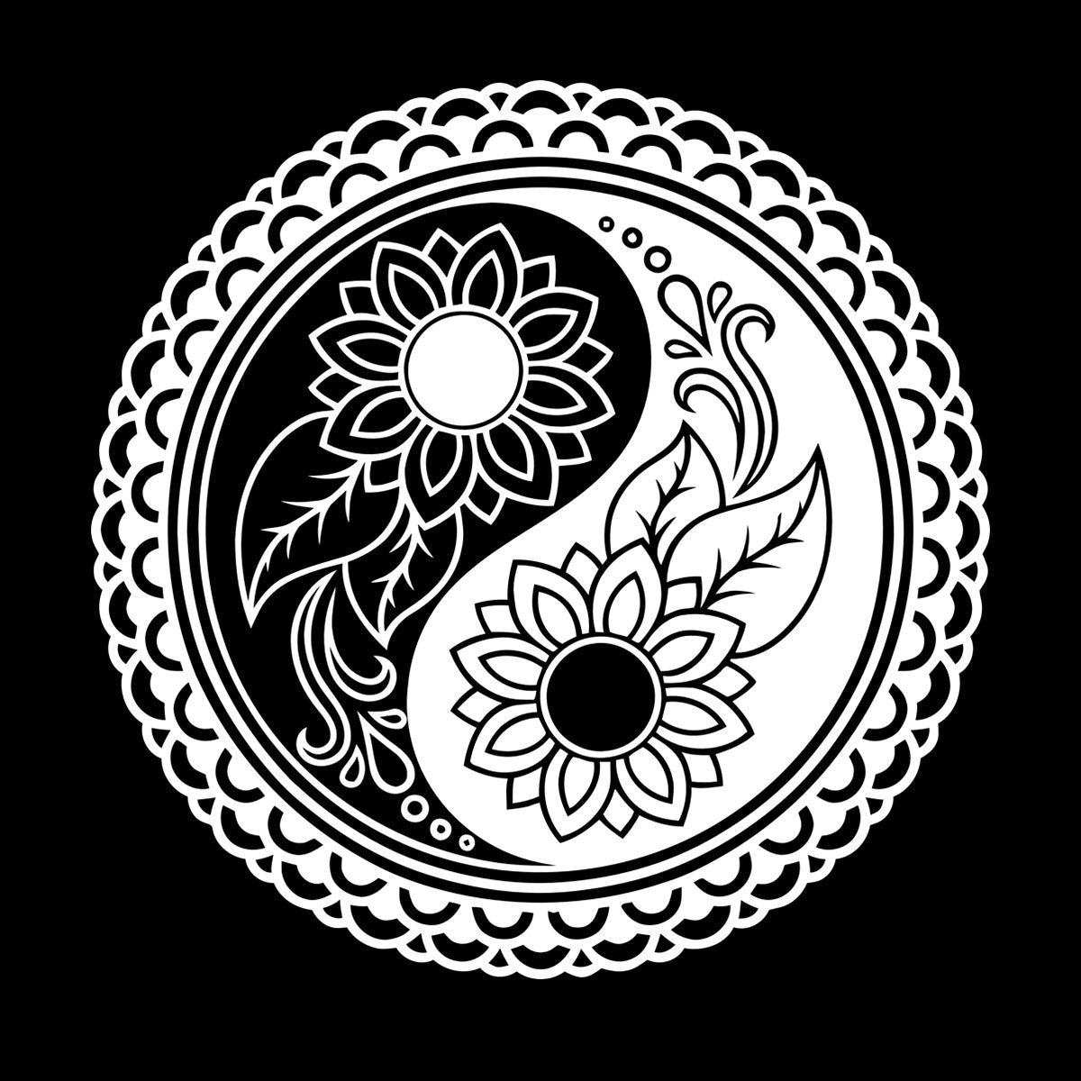 Zen Mandala Flower Buddhism Ation Fine Carving Stickers Self Adhesive