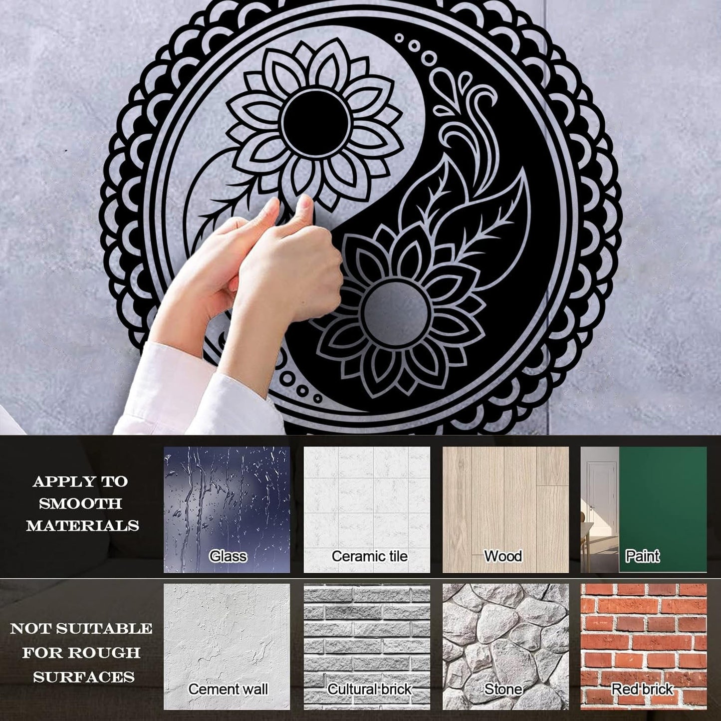 Zen Mandala Flower Buddhism Ation Fine Carving Stickers Self Adhesive