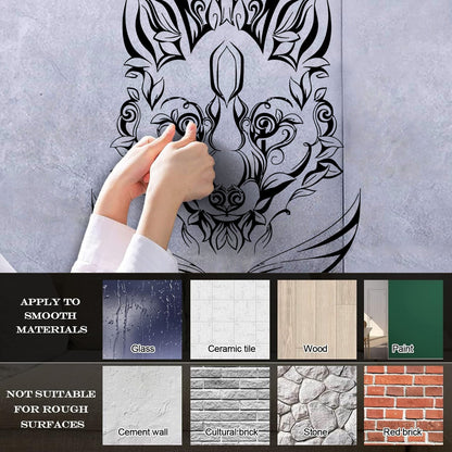Fine Carving Decals Animal Fox Predator Flowers Patterns Characters Multi Color Selection