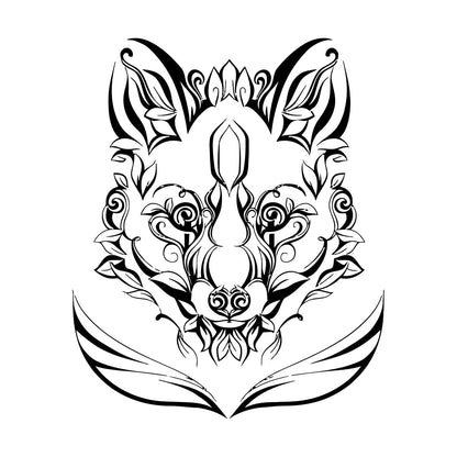 Fine Carving Decals Animal Fox Predator Flowers Patterns Characters Multi Color Selection