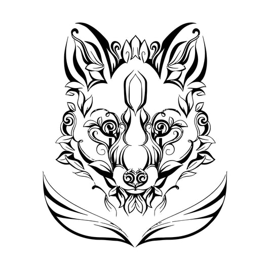 Fine Carving Decals Animal Fox Predator Flowers Patterns Characters Multi Color Selection