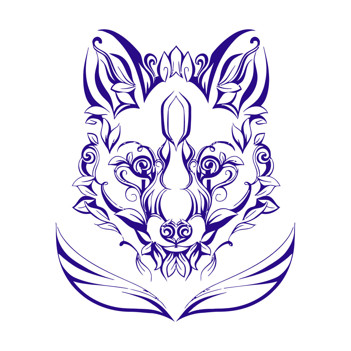 Fine Carving Decals Animal Fox Predator Flowers Patterns Characters Multi Color Selection