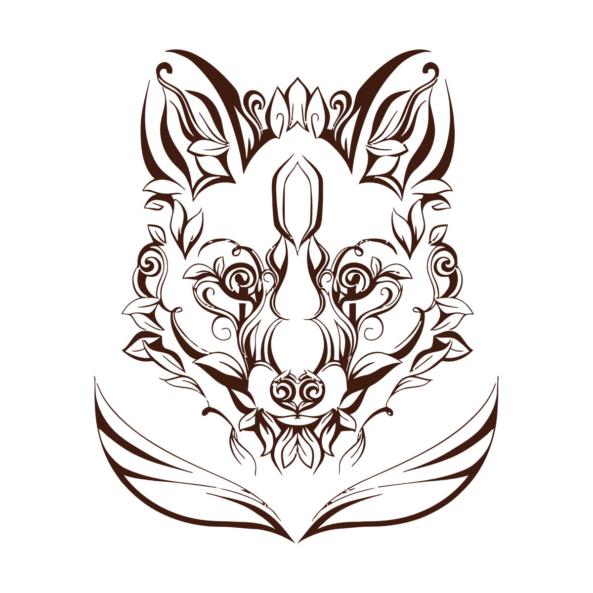 Fine Carving Decals Animal Fox Predator Flowers Patterns Characters Multi Color Selection