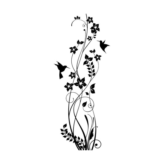 Wall Decals Pvc Beautiful Home Ation Flower Birds Patterns Multiple Size Options