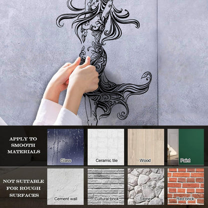 Lettering Stickers Beautiful Woman Appeal Girl Flower Pattern Dance Waterproof