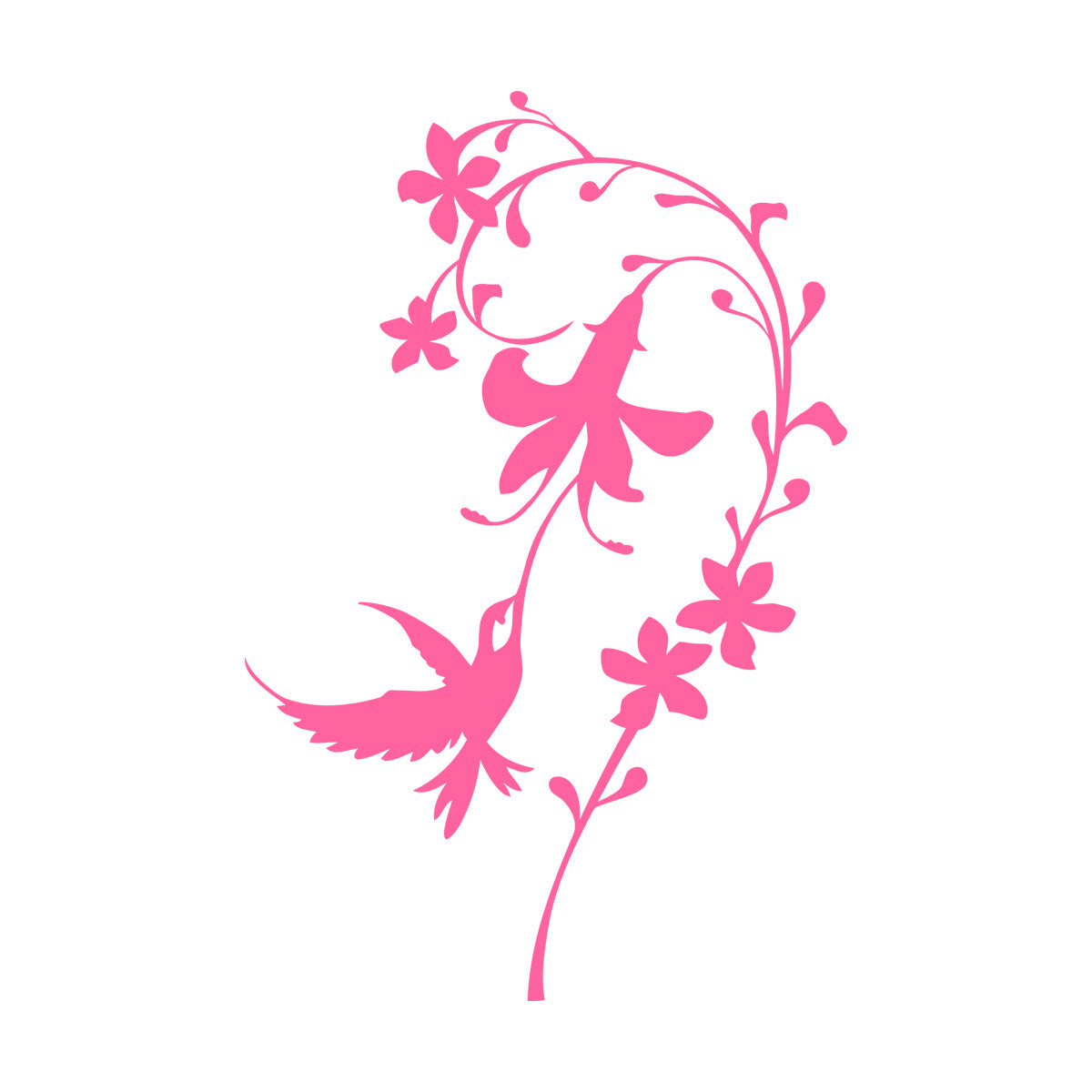 Vinyl Wall Stickers Bird Flower Beautiful Home Personalized Customization
