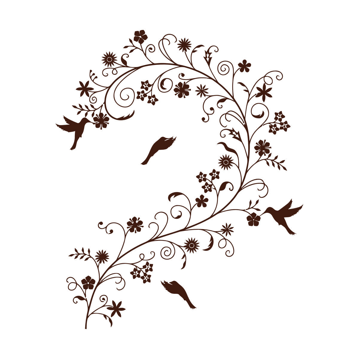 Wall Decals Branch Flowers Birds Ation Can Modify And Add Information