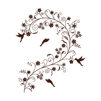 Wall Decals Branch Flowers Birds Ation Can Modify And Add Information