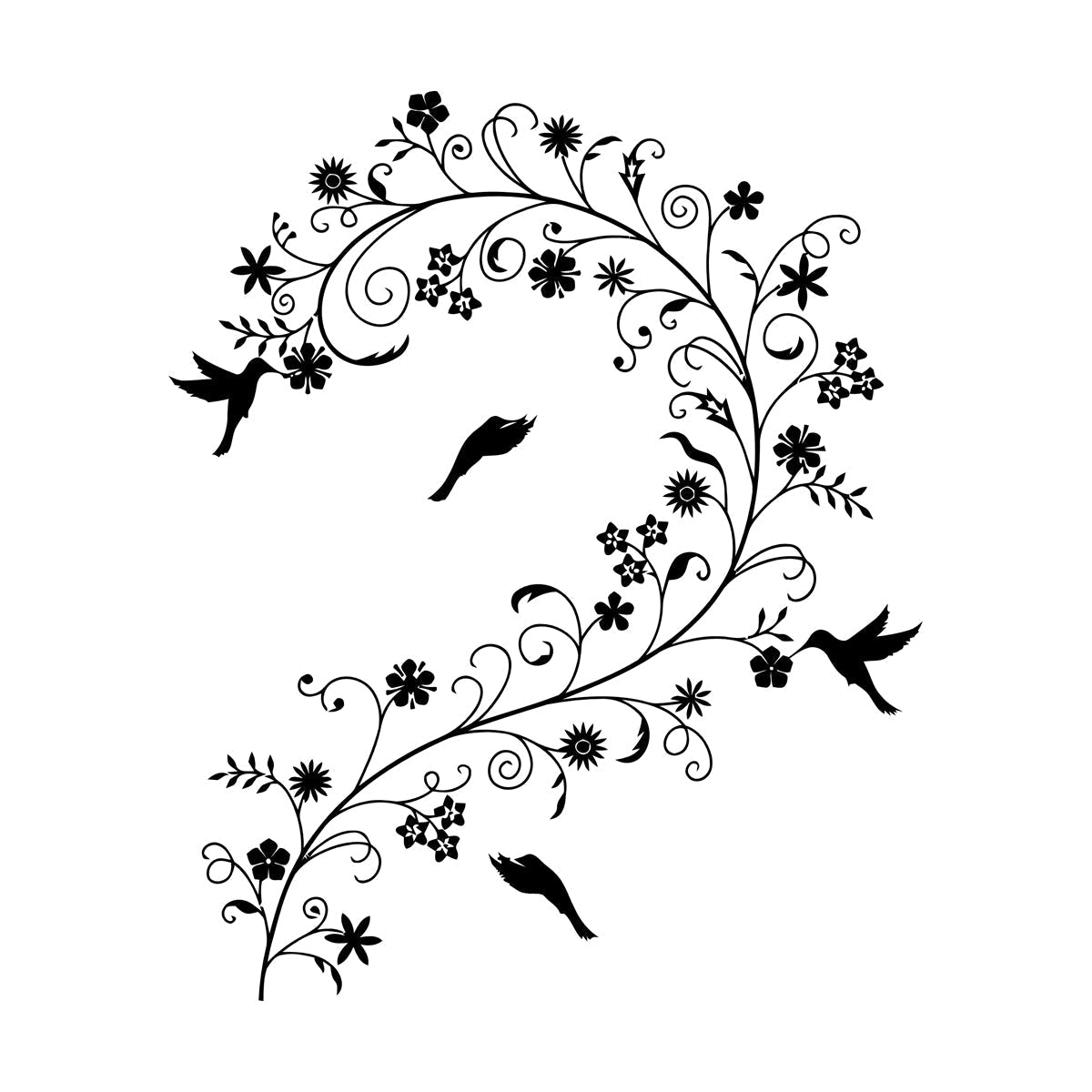 Wall Decals Branch Flowers Birds Ation Can Modify And Add Information