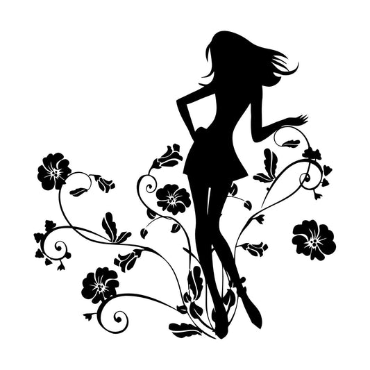 Girls Flowers Beautiful Floral Lettering Decals Multi Color Selection