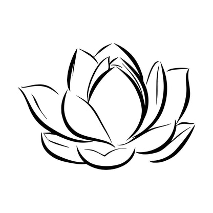 Lettering Stickers Lotus Flower Bud Petals Plant Easy Installation