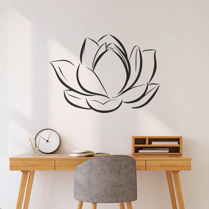 Lettering Stickers Lotus Flower Bud Petals Plant Easy Installation