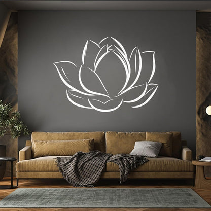 Lettering Stickers Lotus Flower Bud Petals Plant Easy Installation