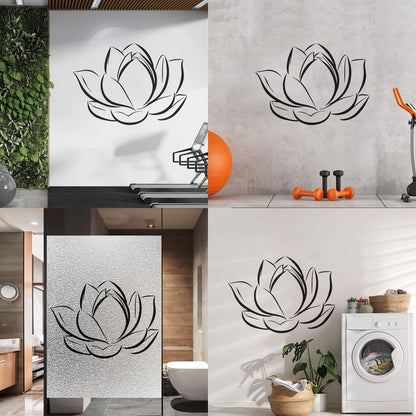 Lettering Stickers Lotus Flower Bud Petals Plant Easy Installation