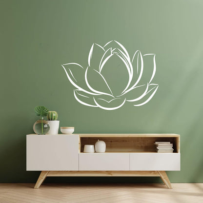 Lettering Stickers Lotus Flower Bud Petals Plant Easy Installation