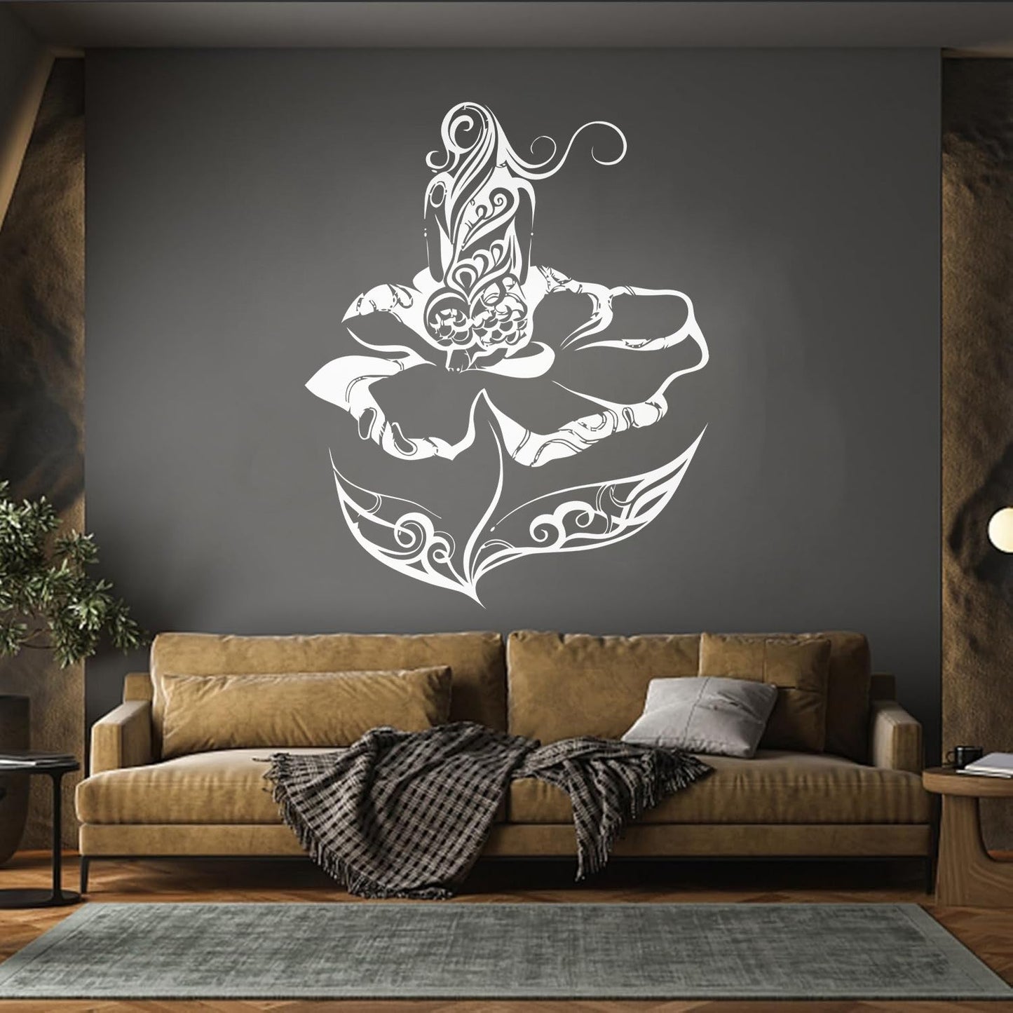 Wall Decals Paster Paper Naked Girl Natural Beautiful Appeal Woman Flower Art Mural Painting