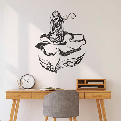 Wall Decals Paster Paper Naked Girl Natural Beautiful Appeal Woman Flower Art Mural Painting