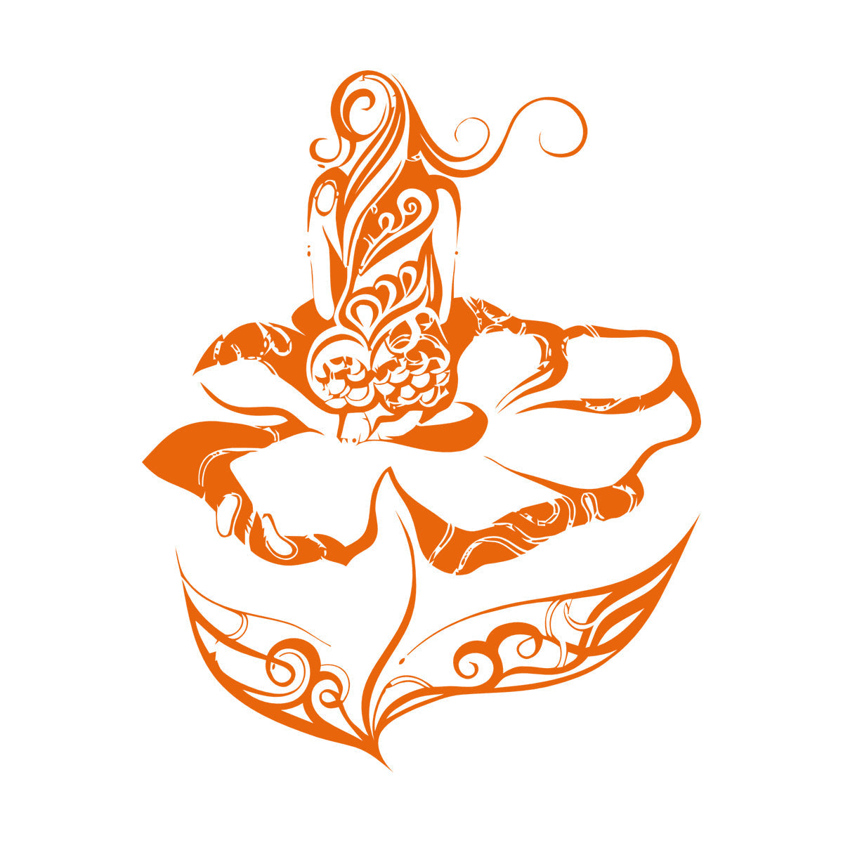 Wall Decals Paster Paper Naked Girl Natural Beautiful Appeal Woman Flower Art Mural Painting