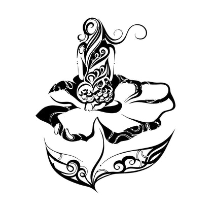 Wall Decals Paster Paper Naked Girl Natural Beautiful Appeal Woman Flower Art Mural Painting