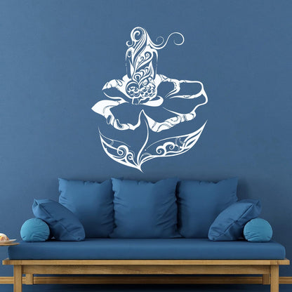 Wall Decals Paster Paper Naked Girl Natural Beautiful Appeal Woman Flower Art Mural Painting