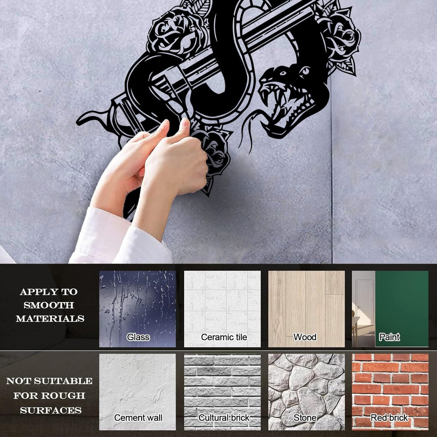 Pistol Snake Gun Weapon Flower Animal Engraving Decals Personalized Customization