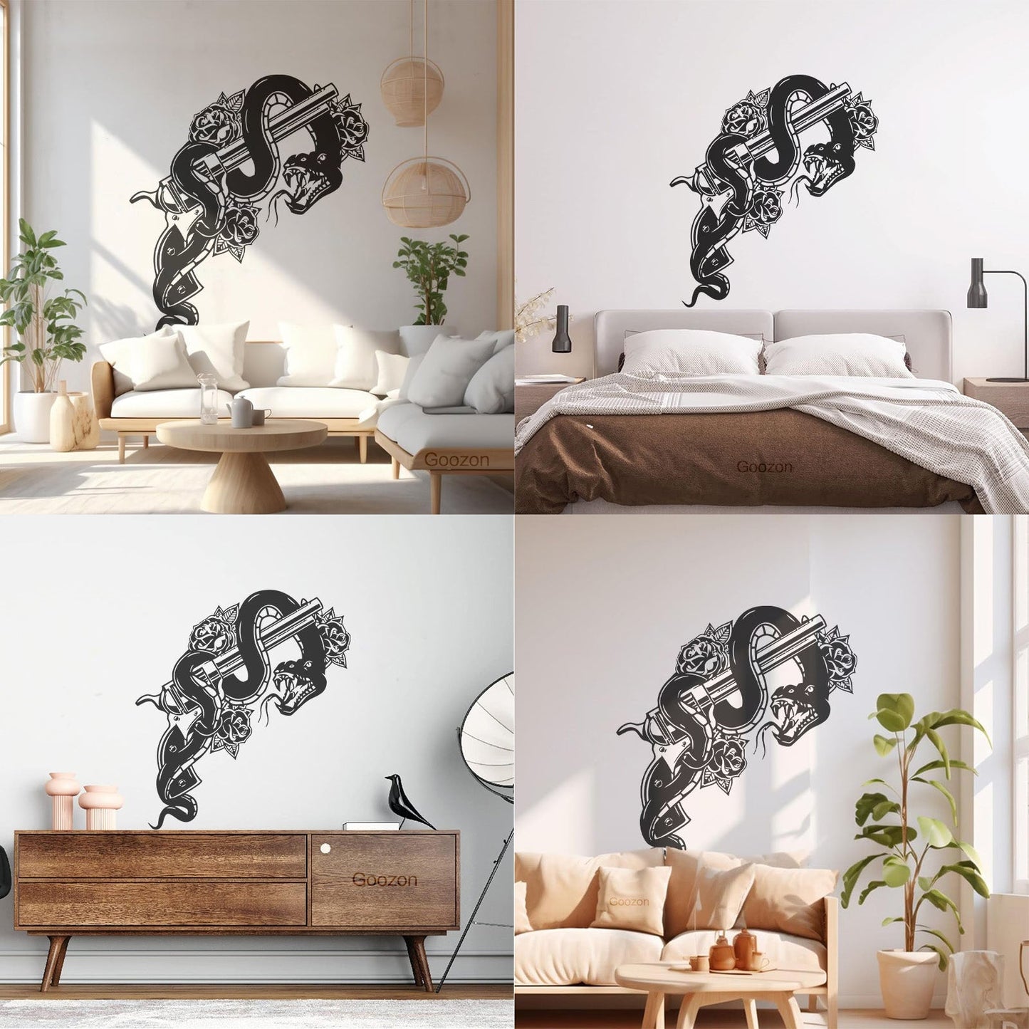 Pistol Snake Gun Weapon Flower Animal Engraving Decals Personalized Customization